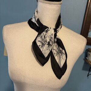Black & White, Floral, Fashion Scarf
